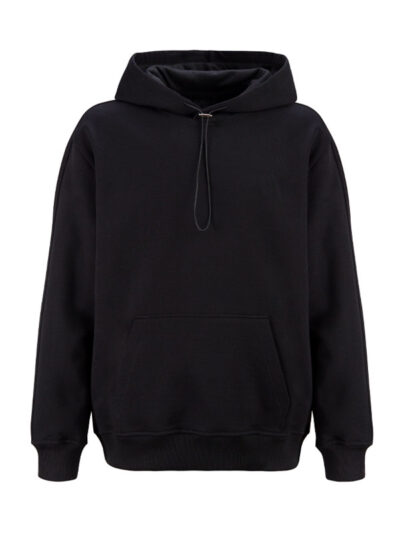 Men's Casual Black Fleece Hoodie