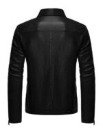 Men's Black Biker Faux Jacket