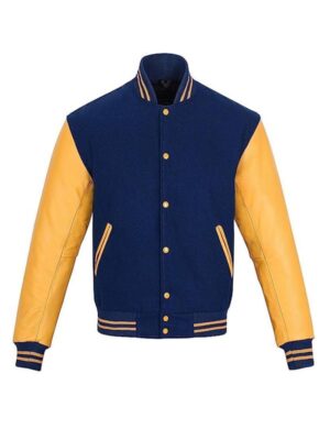 Men's Blue And Yellow Varsity Jacket