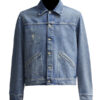 Men's Blue Paint Effect Denim Jacket