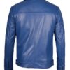 Men's Shirt Style Blue Biker Jacket