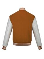 Men's Brown And White Varsity Jacket