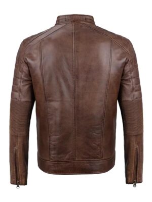 Men's Coffee Brown Biker Leather Jacket