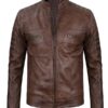 Men's Coffee Brown Biker Leather Jacket