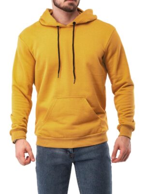 Men's Casual Pullover Yellow Hoodie