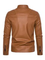 Men's Slim Fit Brown Faux Jacket