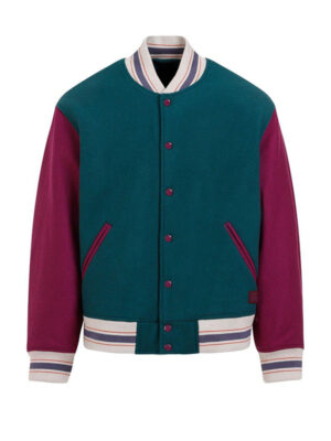 Colorblocked Woll Blend Varsity Jacket