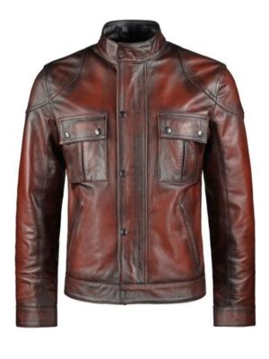 Men's Vintage Style Distress Leather Jacket