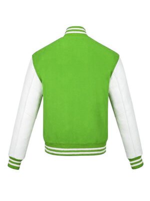 Men's Green And White Varsity Jacket