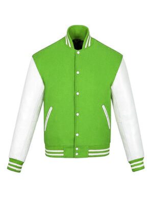 Men's Green And White Varsity Jacket