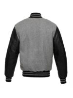 Men's Grey And Black Varsity Jacket