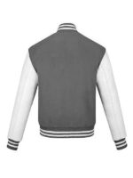 Men's Grey And White Varsity Jacket