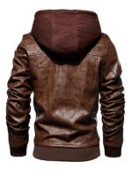 Men's Brown Bomber Biker Faux Jacket