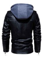 Men's Black Bomber Biker Faux Jacket