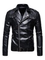 Men's Slim Fit Biker Faux Jacket