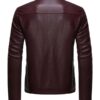 Men's Maroon Biker Faux Jacket