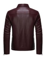 Men's Maroon Biker Faux Jacket