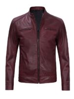 Men's Maroon Classic Biker Jacket