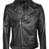 Men's Brando Style Biker Leather Jacket