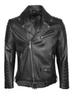 Men's Brando Style Biker Leather Jacket