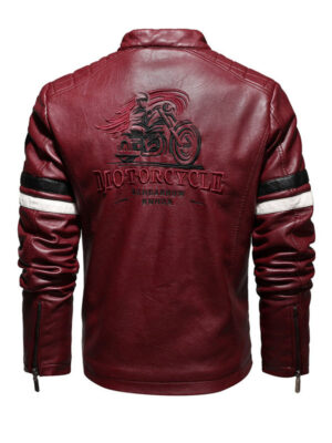 Men's Casual Moto Biker Leather Jacket