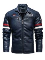 Men's Casual Moto Biker Leather Jacket