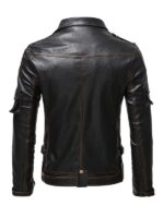 Men's Brando Style Black Leather Jacket