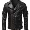 Men's Brando Style Black Leather Jacket