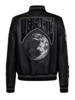 Men's Black Moon Patch Varsity Jacket