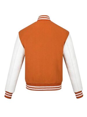 Men's Orange And White Varsity Jacket