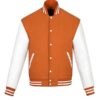 Men's Orange And White Varsity Jacket