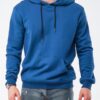 Men's Plain Blue Casual Pullover Hoodie