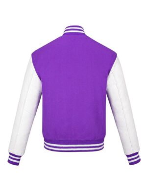 Men's Purple And White Varsity Jacket