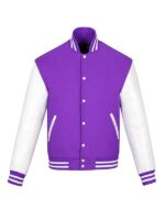 Men's Purple And White Varsity Jacket