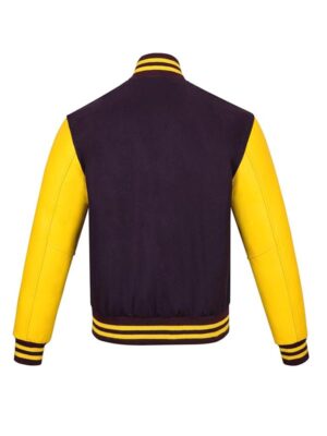 Men's Purple And Yellow Varsity Jacket