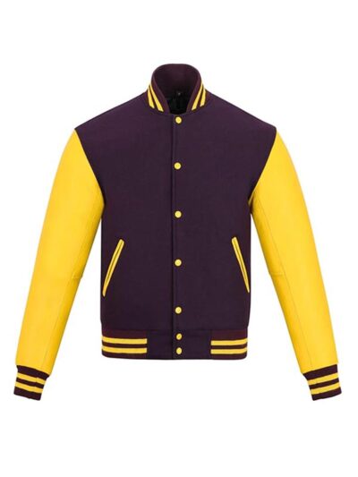 Men's Purple And Yellow Varsity Jacket