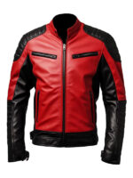 Men's Padded Shoulder Leather Jacket