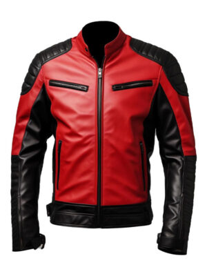 Men's Padded Shoulder Leather Jacket