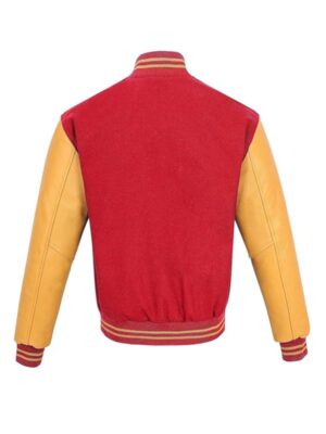 Men's Red And Yellow Varsity Jacket