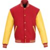 Men's Red And Yellow Varsity Jacket