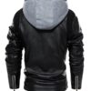 Men's Retro Biker Hooded Leather Jacket