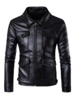 Men's Slim Fit Black Leather Jacket