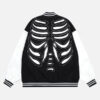 Men's Black And White Skeleton Bomber Jacket