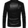 Men's Black Biker Faux Jacket