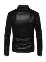 Men's Black Biker Faux Jacket