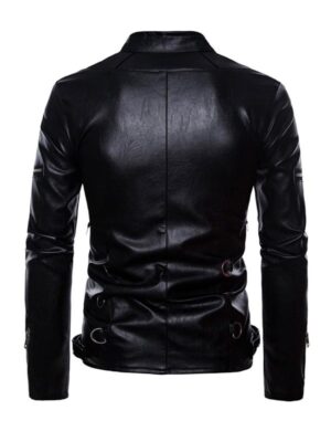 Men's Classic Biker Zipper Faux Jacket