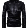 Men's Classic Biker Zipper Faux Jacket