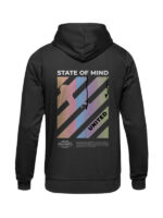 State of Mind Printed Black Fleece Hoodie