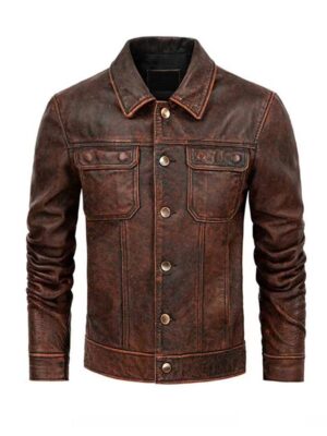 Men's Vintage Brown Trucker Jacket