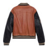 Men's Brown And Black Bomber Leather Jacket